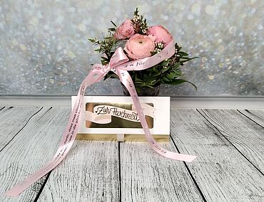 Schleifenfee Hochzeit Strauß Schleifenfee personalisiertes Geschenkband Hochzeit Strauß