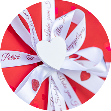 Geschenkband mit persönlichen Texten